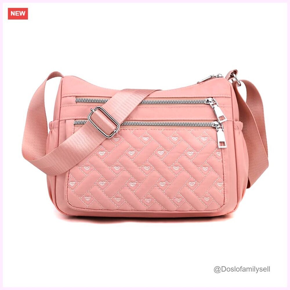 Nylon Crossbody Bag Multi-Pocket Lightweight Work Travel Shoulder Bag